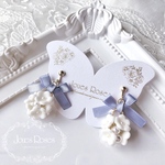 White bouquets イヤリング・ピアス(サテンリボン)