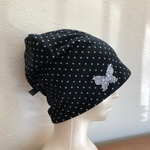 【ケア帽子】　ドットニット帽　※抗菌　抗ウイルス加工