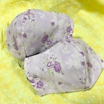 再販5 ハンドメイド  マスクカバー　紫花　2セット
