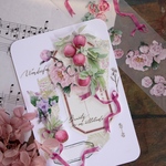 [樂意] [LY-069P] 絿香(Peony & Blush Suede Cologne)花柄 ツヤ消しPETマスキングテープ(剥離紙付き)
