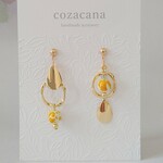 イエロービーズのアシンメトリーイヤリング/ピアス