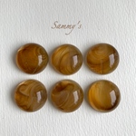 マーブル アクリルカボション ライトブラウン ラウンド 18mm 6個set