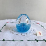 スカイブルー　卵型花びん　泡入り　⑤