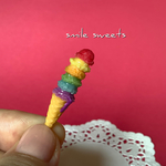レインボー🌈アイスクリームのピアス、イヤリング