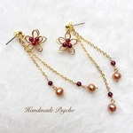 秋色ワイヤーフラワーの2wayピアス.·˖*✩⡱