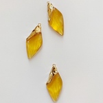 【4pcs yellow#ls】クリアひし形パーツ