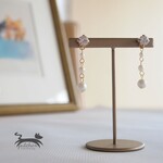 まるでピアス＊キュービックジルコニアとパールのマグネットピアス