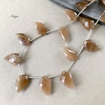 宝石質ブラウンムーンストーンAAA-　変形マーキスカット　天然石パーツ