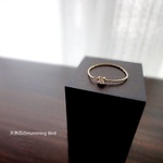 キュービックジルコニアの指輪◆チェーンリング　 ロープチェーン◆極小 3mm