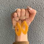クリア✖️オレンジ🍊大ぶりピアス