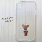 【iPhone&Android対応】ワンポイント　くまのデザイン　スマホケース