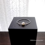 【再販売】天然石の指輪◆アメジスト　 ロープチェーン◆小粒のボタンカット