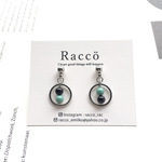 ◯＋twins onxy＆color pierce (全3色)ステンレスピアス　ノンホールピアス変更可
