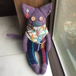 ソックモンキー　☆ ソックキャット  ☆ サロペットの紫ねこくん