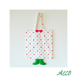 送料無料☆足付きエコバック(A)ECO BAG (vintage dot)