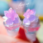 紫陽花ゼリーパフェのピアス(イヤリング)