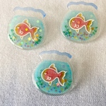 プラバンブローチ★ 金魚鉢★