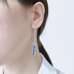 青のマーブルピアス／イヤリング