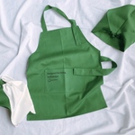 ひとりで着れるシンプルなキッズエプロンセット グリーン【受注】