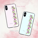 【強化ガラスケース・名入れ可】フラワーライン（ iPhone・Galaxy・Huawei 対応）