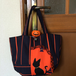 ハロウィンアップリケ丸底トート
