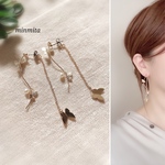 ✴︎再販売！✴︎ラインが可愛いバタフライとパールのスティックとチェーンピアス
