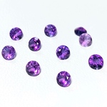 【アメジストAAA】穴なしラウンドファセットカット　4mm　2個　ハンドメイド素材 