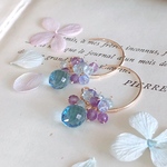 ＊再販＊【14kgf】紫陽花カラー＊フープピアス