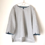 秋のSALE！ドロップショルダ―  小紋柄 ×ダンガリー プルオーバー 