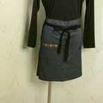 ネイビー・デニムスムースニット　カフェエプロン