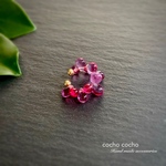 Ajisaidrops+ Ruby〈イヤーカフ〉ルビー色のあじさいのしずく