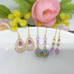 ピアス3点セット、パープル