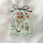 インド刺繍シースルーミニ巾着⑥