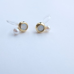 minimini －ホワイトオパール－ 【gold】【イヤリング】