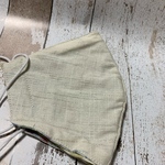 蒸れにくいマスク！和風　立体三重仕立てフィルターポケット付きマスク　シャンタン　白系　眼鏡がくもりにくい　Mサイズ　お仕事にも　男女問わず