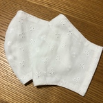 再販夏用レースと柔らかガーゼ de シンプル大人用立体マスク2点セット　大きめ