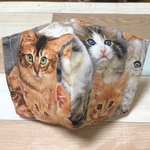 現品限り　1点もの　立体マスク　リアル　猫柄　ハンドメイド　大人用　インナーマスク　布マスク　手作り