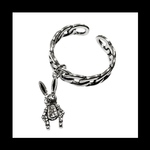  silver925【rabbit_chain RING】﻿うさぎ アンティーク ピープス シルバー パンク ロック メンズ 個性的 病みかわいい ヴィンテージ  銀 ユニセックス  シンプル 