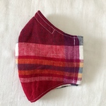 レッドチェック リネン立体マスク ハンドメイド