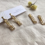 【スクエア×キイロのお花】イヤリング　ピアス