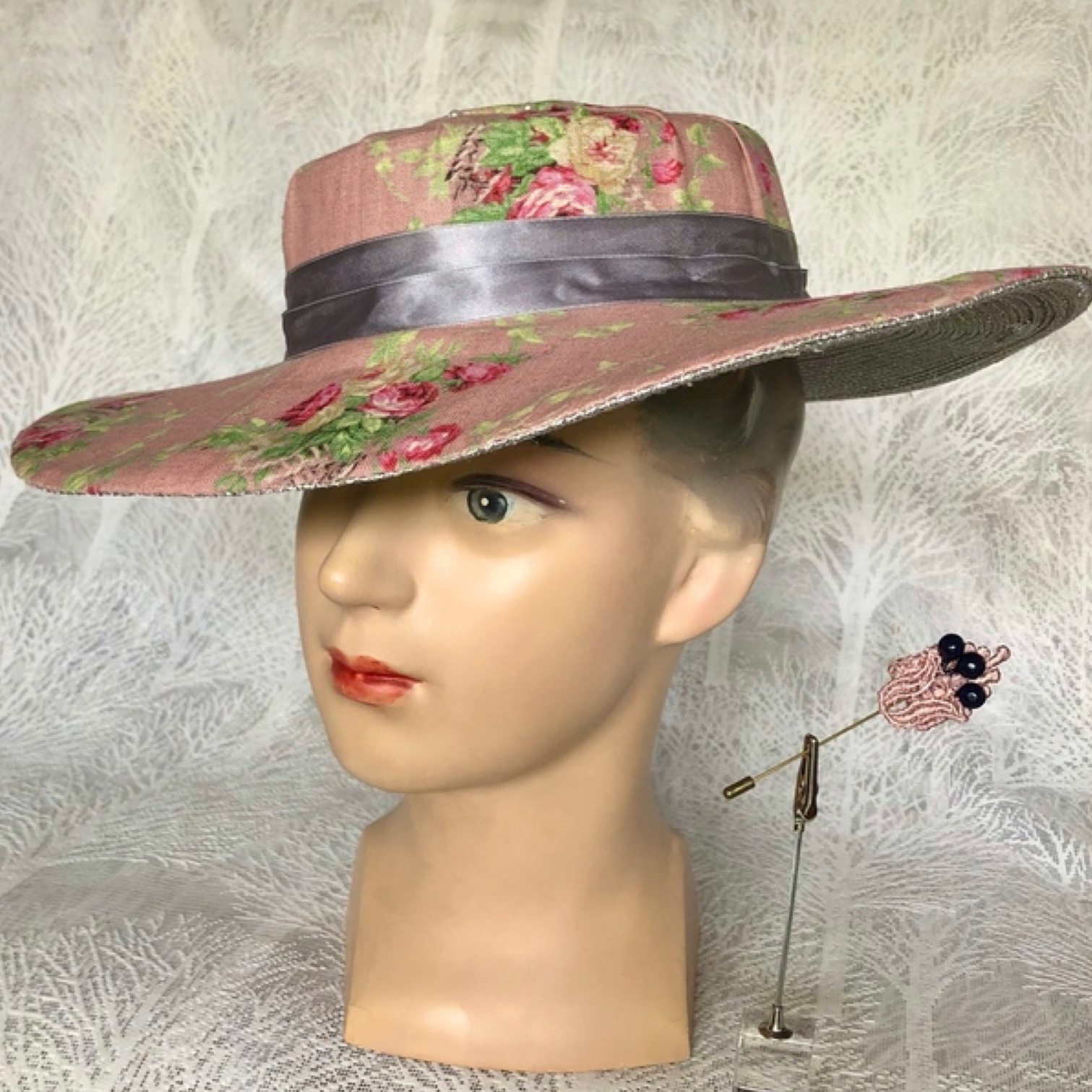 ヘッドドレス（ハットピン付）《 Antique Rose 》 No.200134