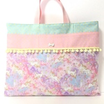 ハンドメイド ●レッスンバッグ●ユニコーン ♡クリームイエロー　ポンポン