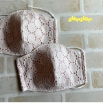 2枚セット大人用立体ガーゼマスク☆レースピンク