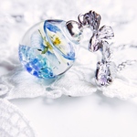  Viola ビオラのガラスドーム spring   ネックレス   スワロフスキー