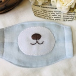 なりきりくまさん　夏マスク仕様　手刺繍　ダブルガーゼ
