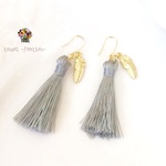 tassel  - feather - ピアス&イヤリング