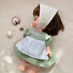 2点セット✾ミントグリーン刺繍ワンピース＆エプロン  メルちゃん ソランちゃん レミンちゃん 服