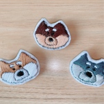 しばクマ刺繍ブローチ
