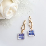 ❁標本イヤリング/ピアス 𓆸紫陽花 (Indigo)