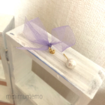 リボンが選べる☆コットンパールのピアス